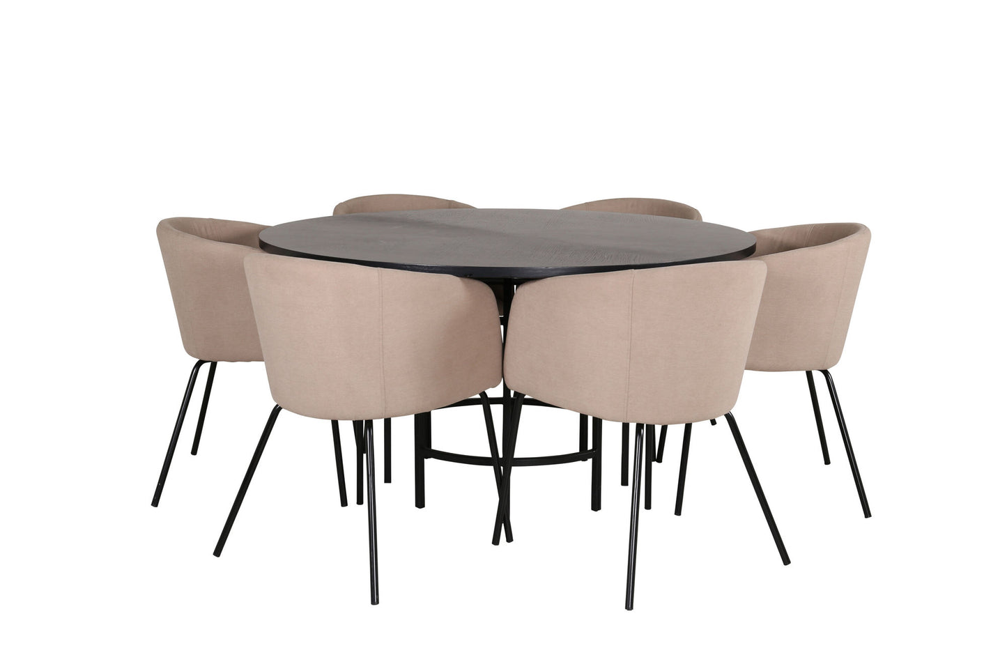 Copenhagen Ronde Eettafel en 6 Berit Stoelen Set