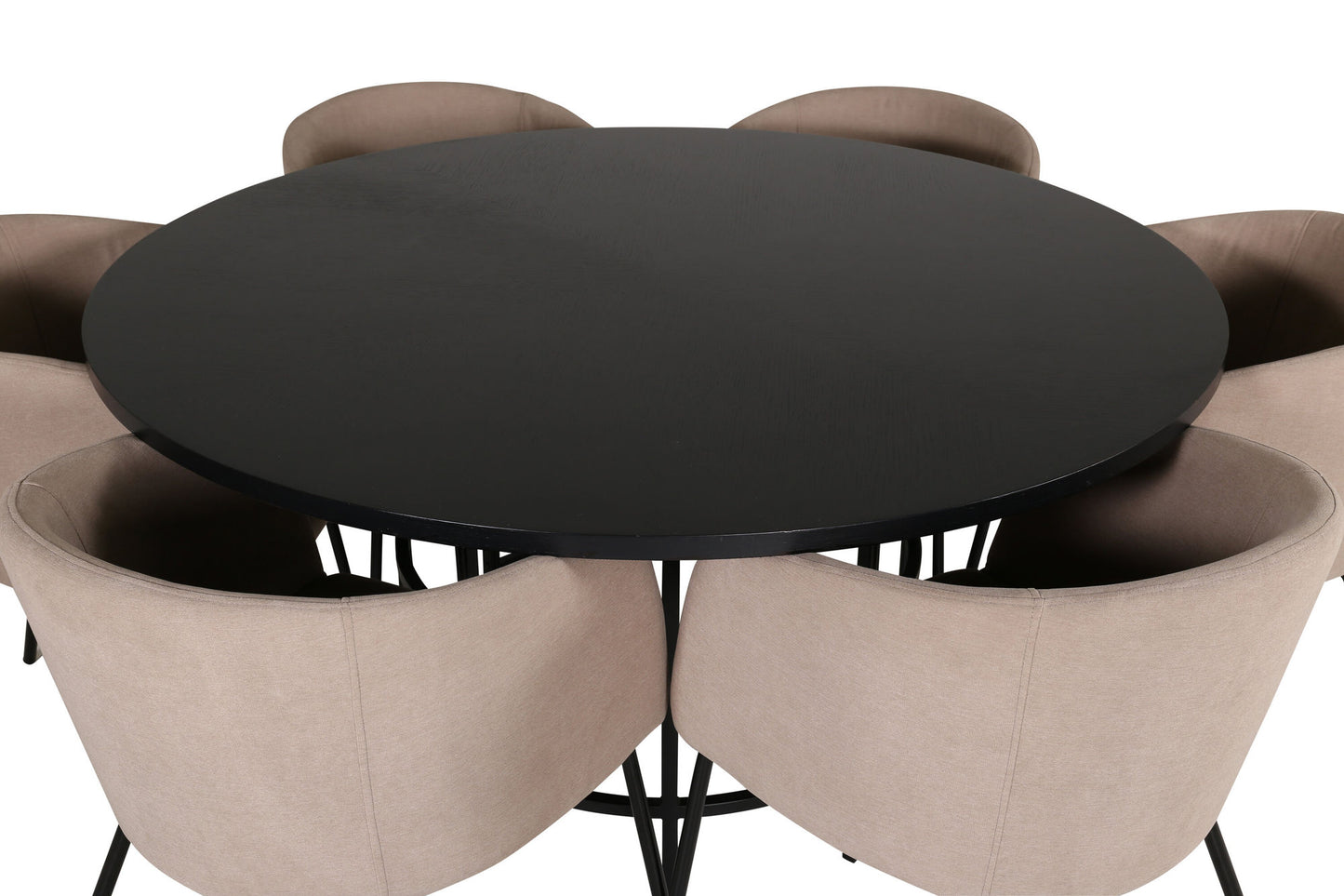 Copenhagen Ronde Eettafel en 6 Berit Stoelen Set