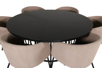 Copenhagen Ronde Eettafel en 6 Berit Stoelen Set