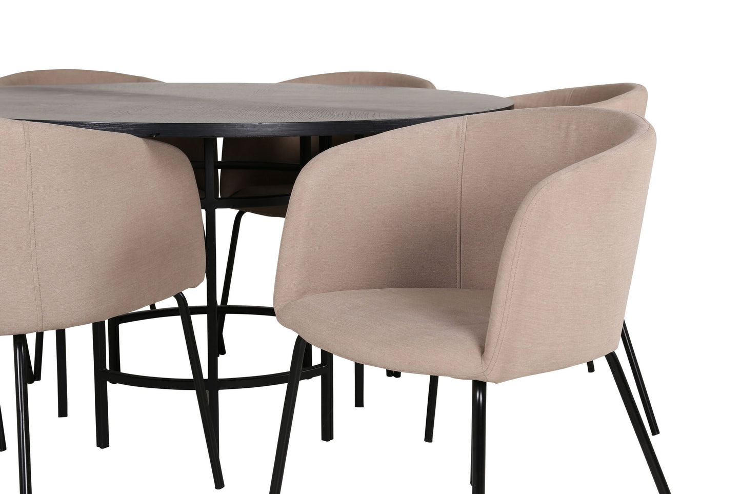 Copenhagen Ronde Eettafel en 6 Berit Stoelen Set