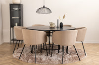 Copenhagen Ronde Eettafel en 6 Berit Stoelen Set