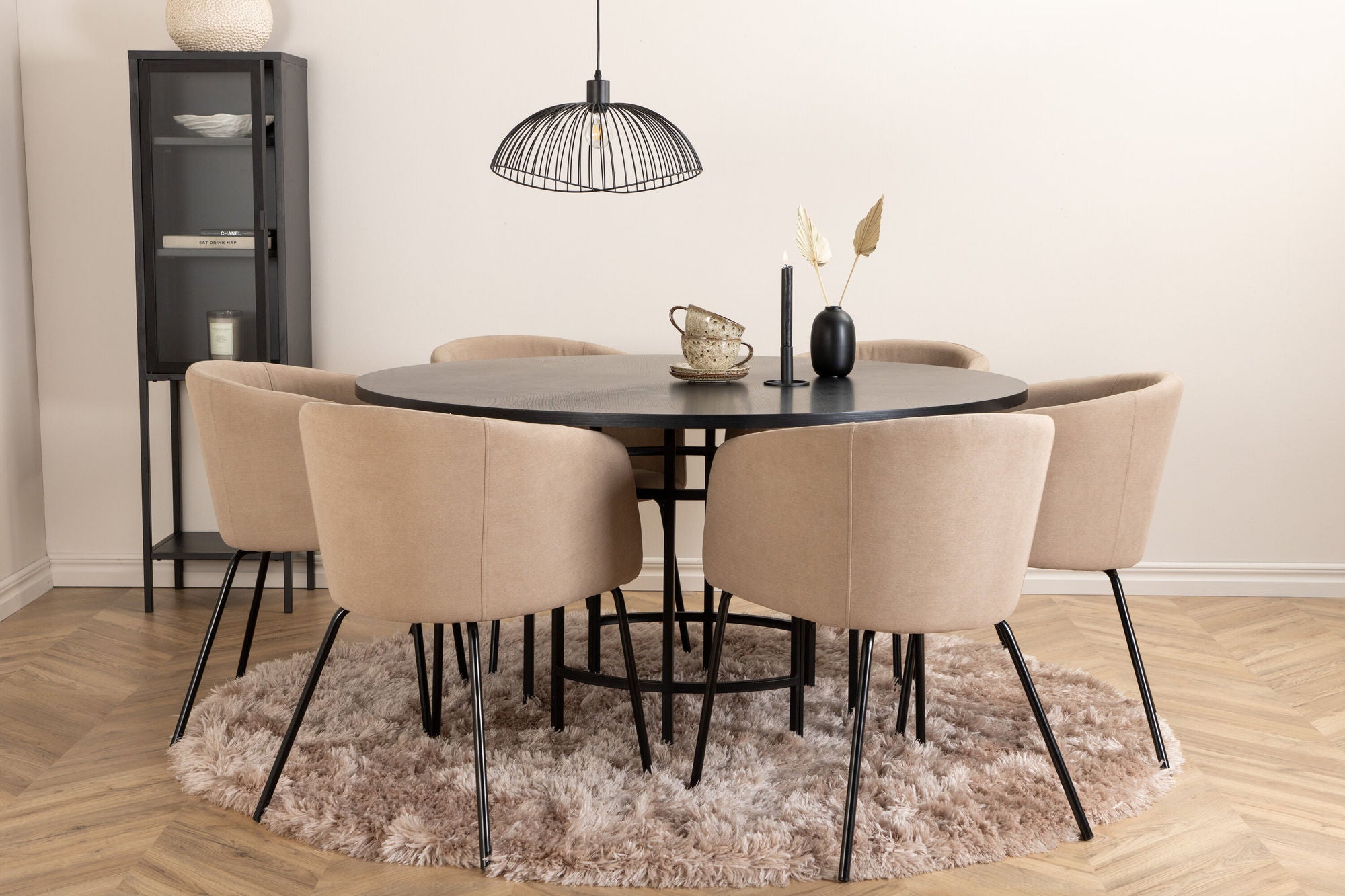 Copenhagen Ronde Eettafel en 6 Berit Stoelen Set