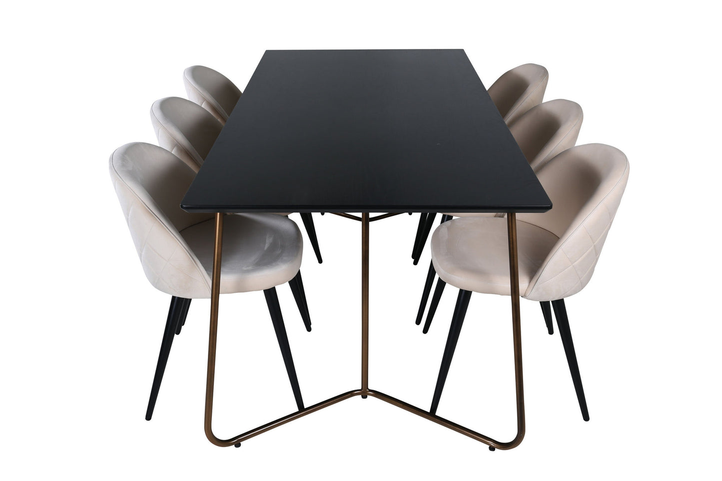 Petra Eetkamerset – Tafel en 6 Velvet Stoelen