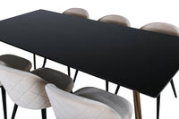 Petra Eetkamerset – Tafel en 6 Velvet Stoelen
