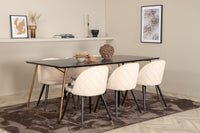 Petra Eetkamerset – Tafel en 6 Velvet Stoelen