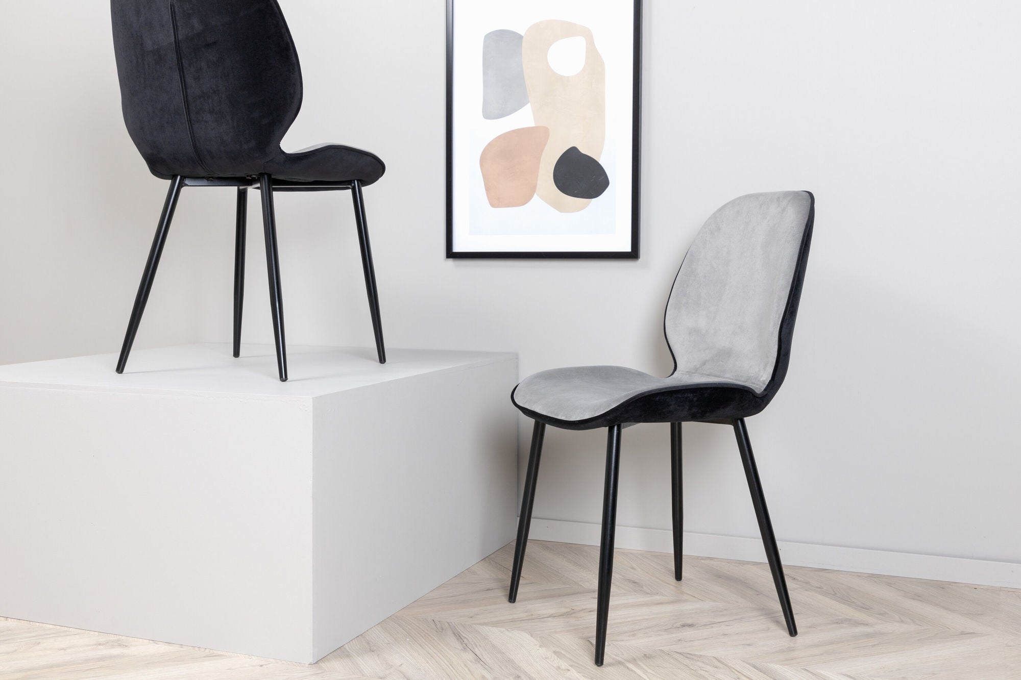 Emma Stoel 2-pack - Zwart / Lichtgrijs