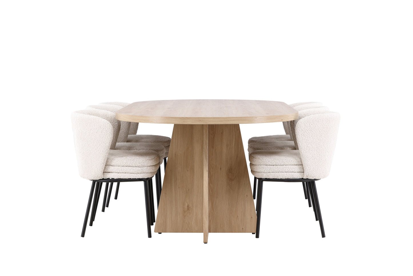 Elara Eetkamerset – Bootcut Tafel & Agnes Stoelen – 230×115 cm