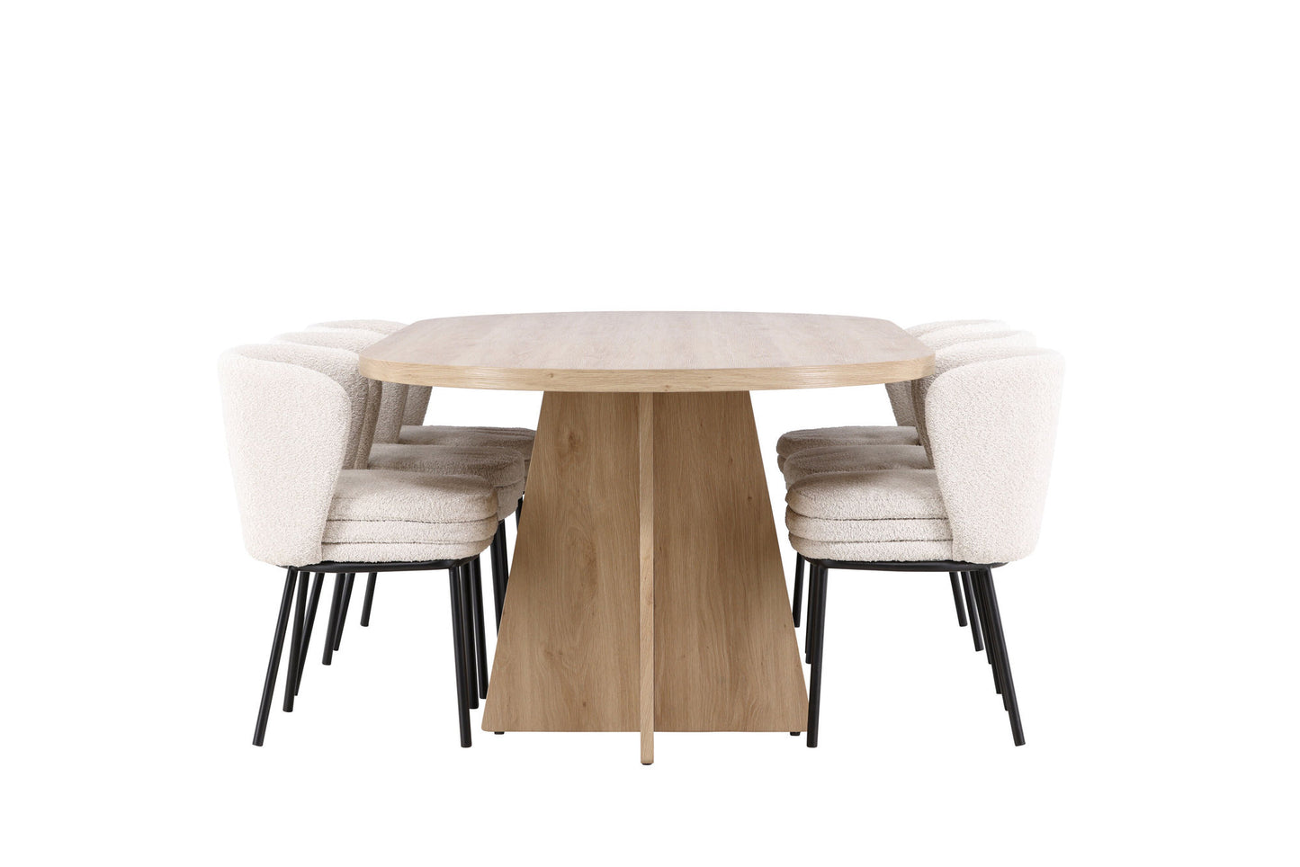Elara Eetkamerset – Bootcut Tafel & Agnes Stoelen – 230×115 cm