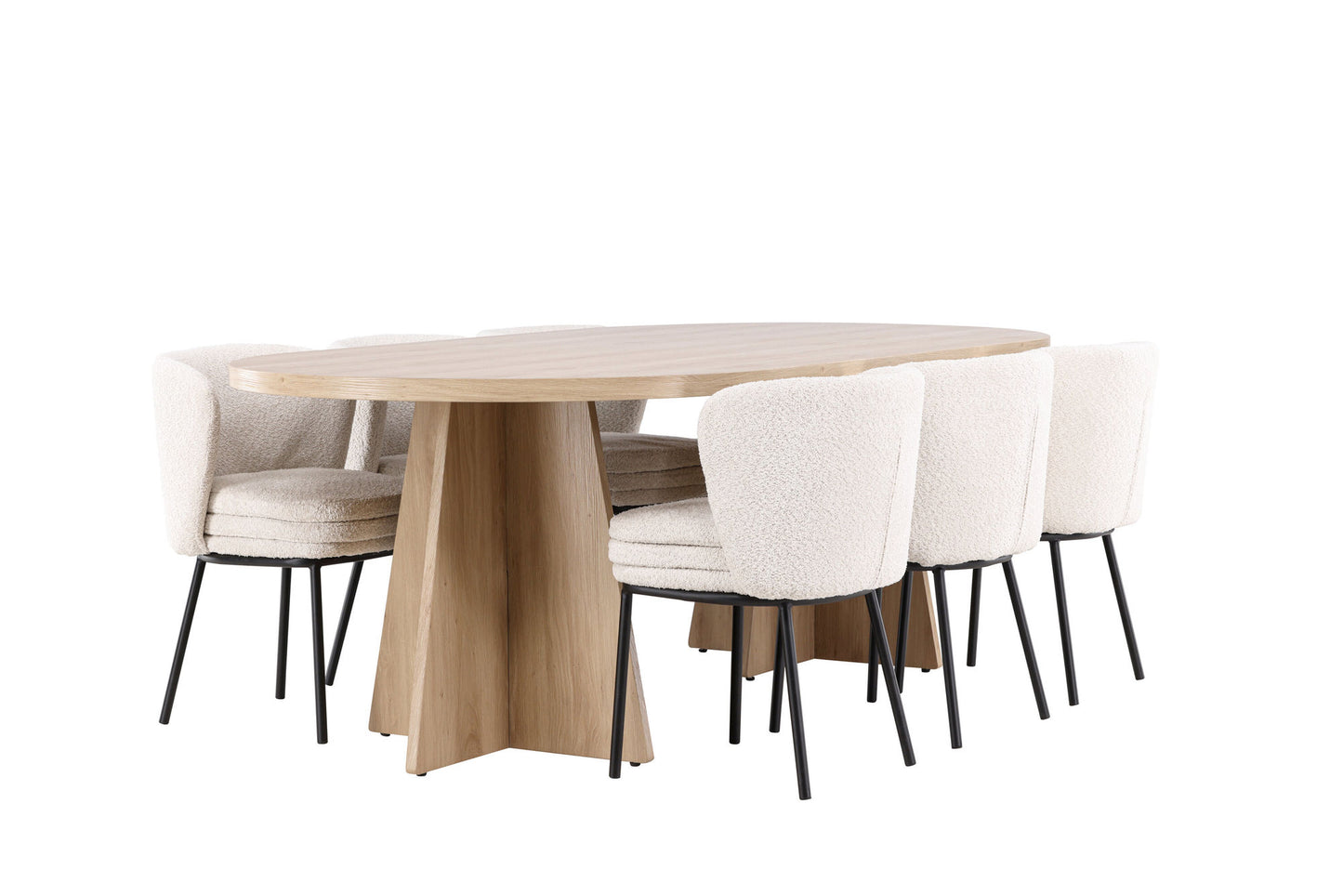 Elara Eetkamerset – Bootcut Tafel & Agnes Stoelen – 230×115 cm