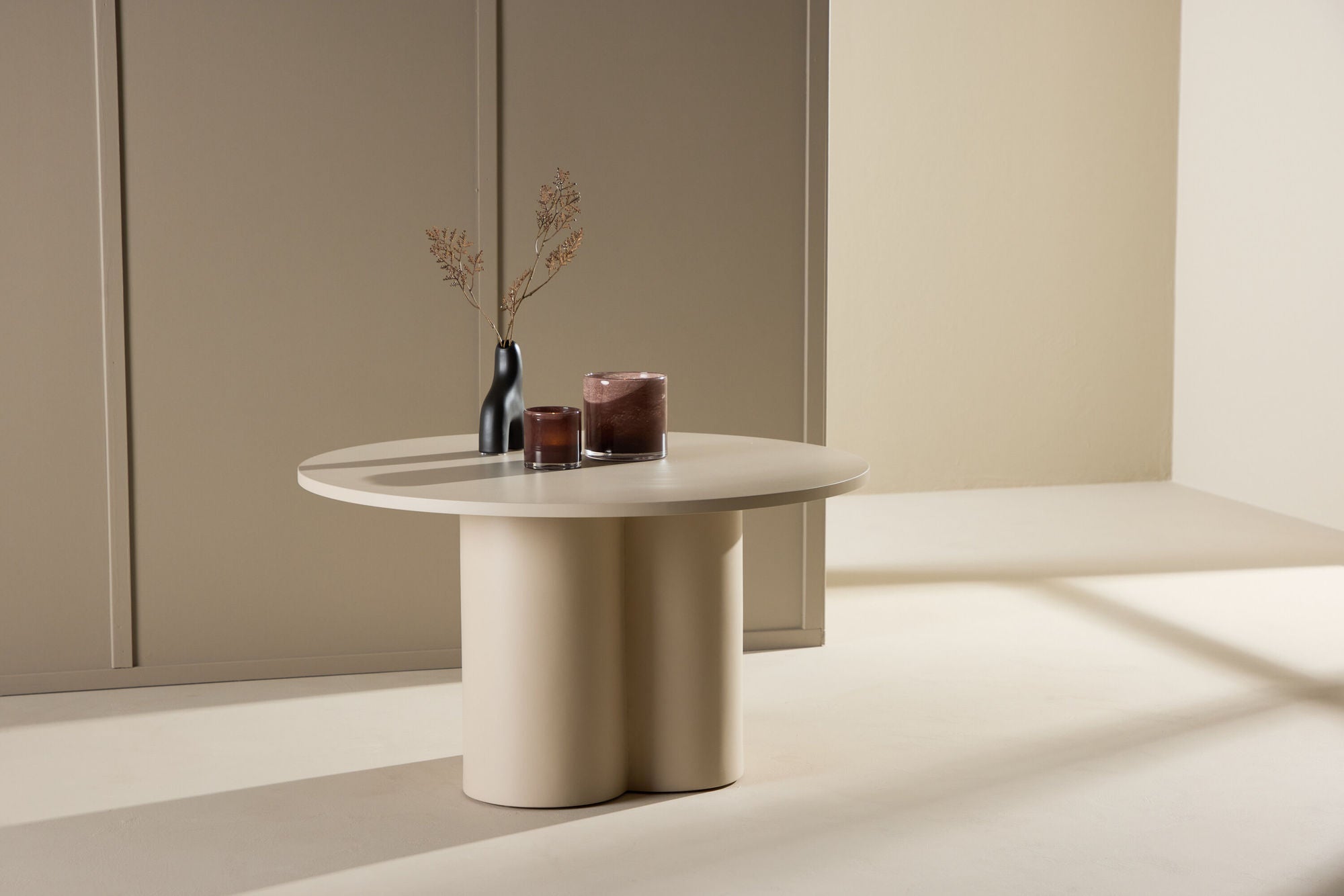 Olivia Ronde Salontafel – Beige – Ø80 cm