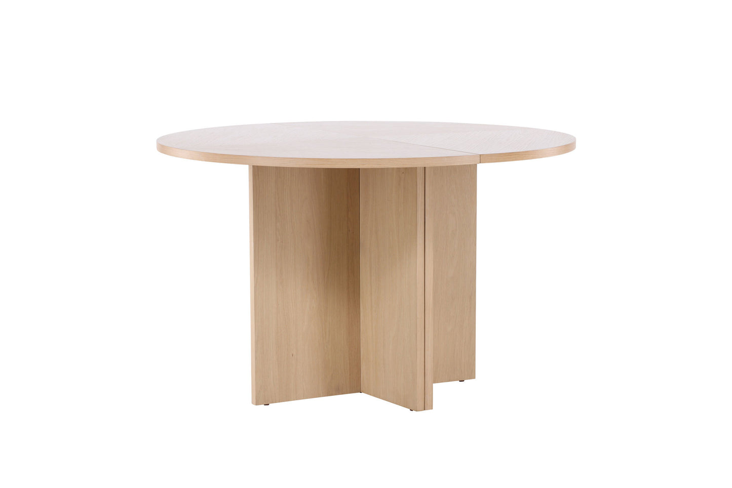 Strada Uitschuifbare Ronde Eettafel – Whitewashed Fineer – Ø120–170 cm