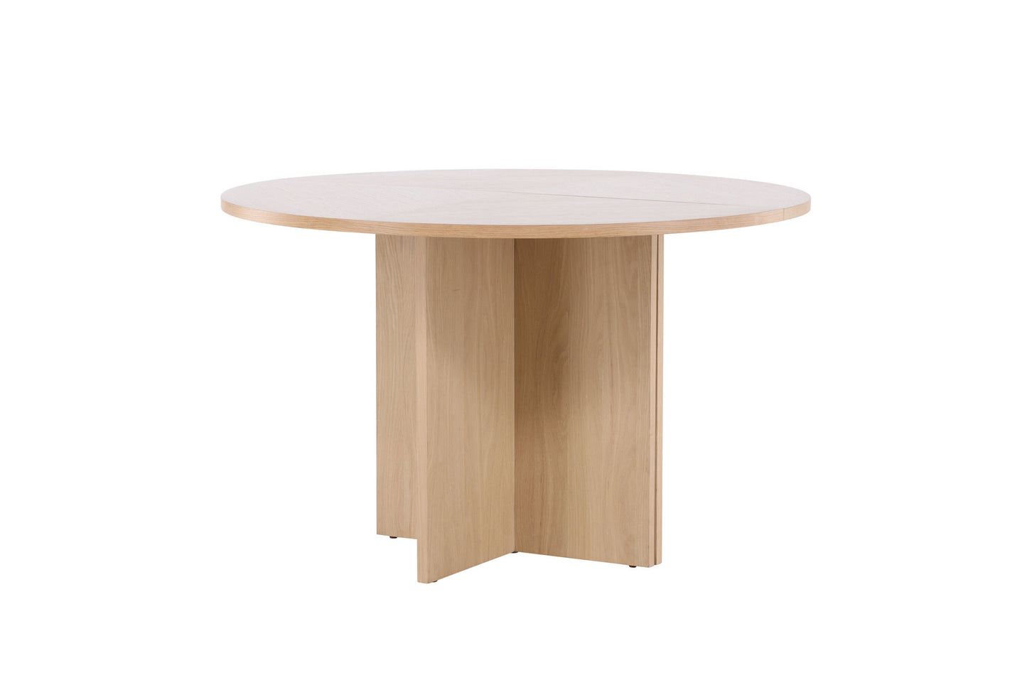 Strada Uitschuifbare Ronde Eettafel – Whitewashed Fineer – Ø120–170 cm