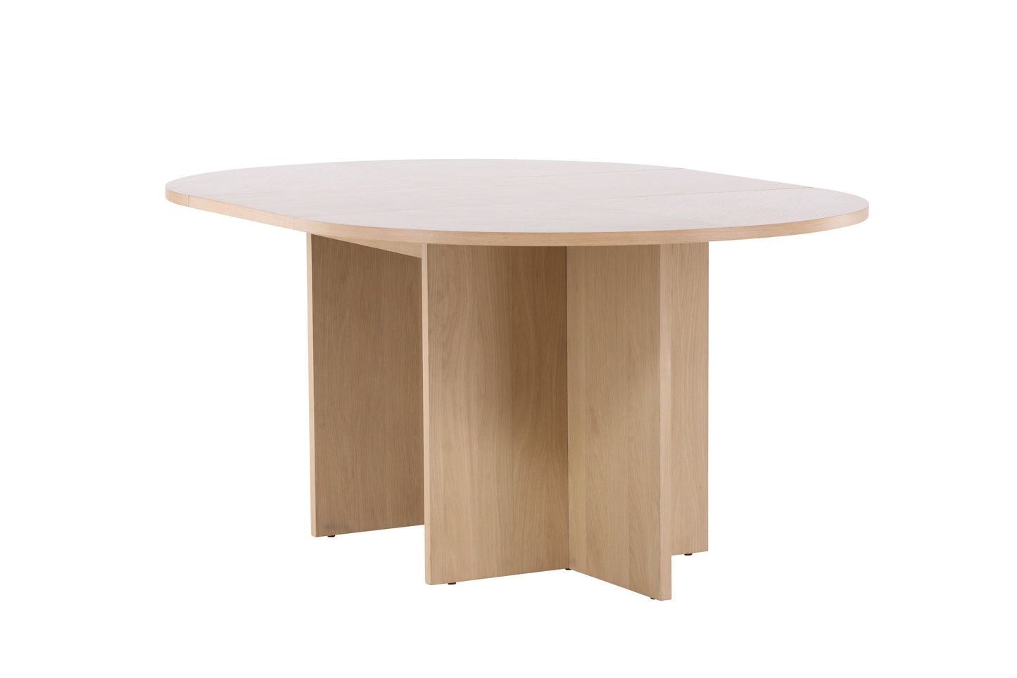 Strada Uitschuifbare Ronde Eettafel – Whitewashed Fineer – Ø120–170 cm