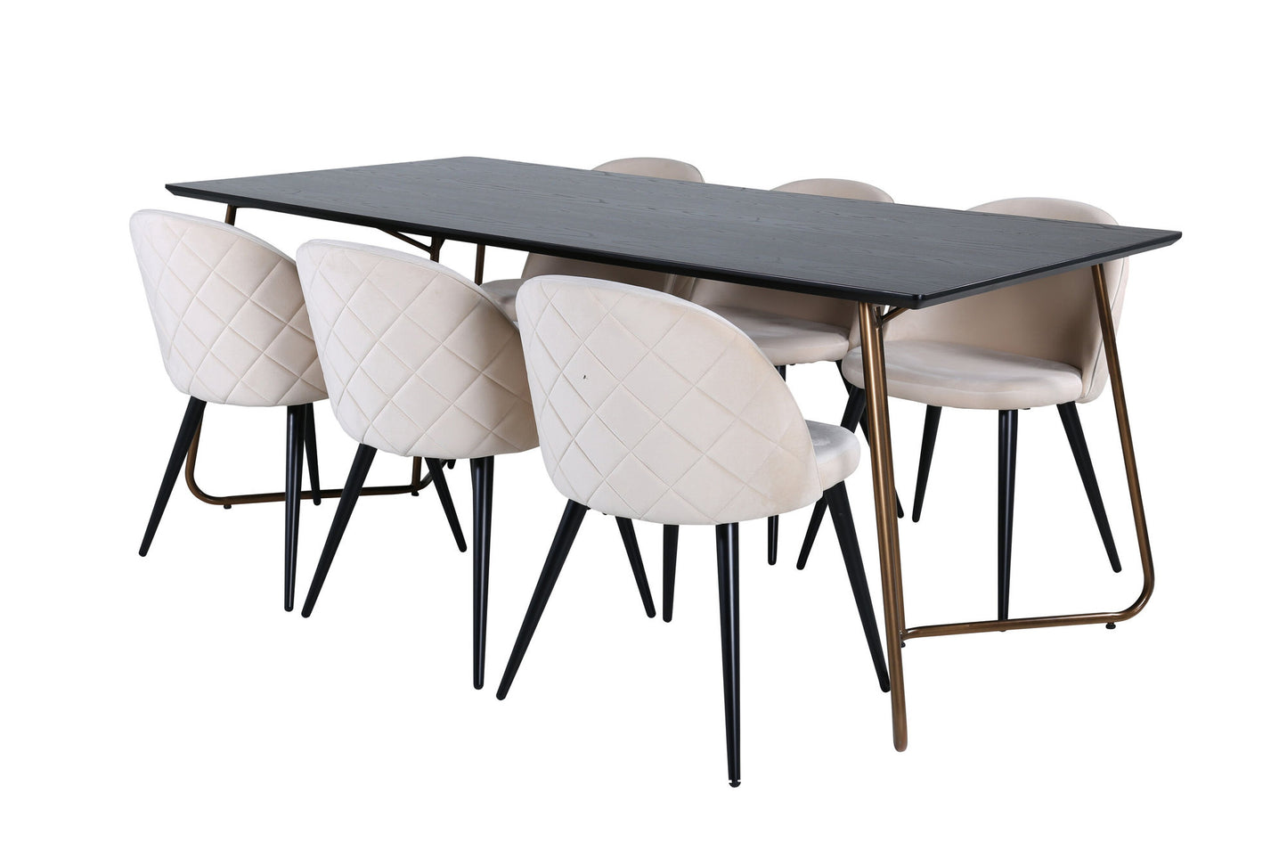 Petra Eetkamerset – Tafel en 6 Velvet Stoelen
