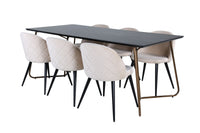 Petra Eetkamerset – Tafel en 6 Velvet Stoelen