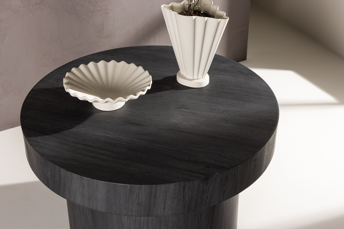Salontafel Nivo – Zwart Ø80